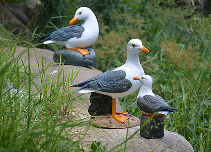 Teaeeno Real Seagull Decoration,Seagull Statue Outdoor Decoration,Seabird Decoration,Seagull Figurine Coastal Garden Decor,Bird Statue Nautical Beach Sculpture,Perfect for Home Garden,Terrace,Yard Art