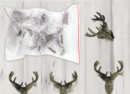 SGYUNQ Deer Cabinet Knobs, Animal Drawer Knobs for Dresser Drawers, Cabinet Knob Pulls for Wardrobe Cupboard Home Kitchen Decorative, 4PCS
