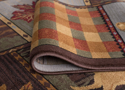 Colorblock Wildlife Multi-Color 3x10 Runner Rug for Hallway, Walkway, Entryway Kitchen - Foyer Cabin Lodge, Farmhouse Style Long Rustic Indoor Carpet