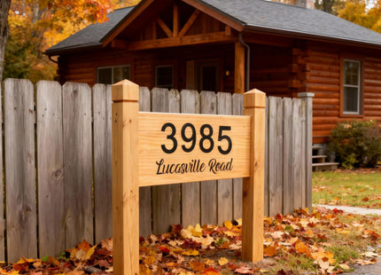 Custom Outdoor Wood Decor Personalized Last Name Large Wooden Plaques with Posts Engraved Wooden Address Sign Outdoor Camping Signs Housewarming Gift