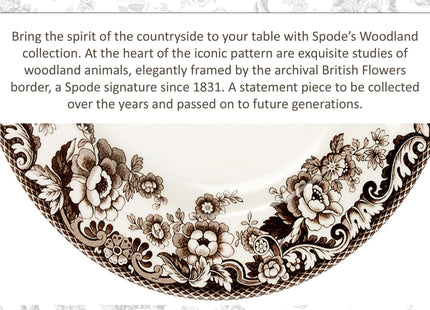 Spode Woodland Majestic Moose 8-Inch Salad Plate - Woodland Animal Design, Made in England, Festive Fine Earthenware for Holiday Table Settings, Dishwasher, Microwave & Warm Oven Safe to 225°F