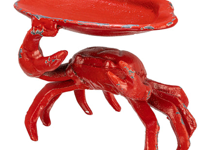 Distressed Red Decorative Cast Iron Crab Shaped Dish