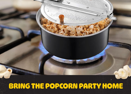 Great Northern Popcorn Outdoor Campfire Popcorn Popper, Black