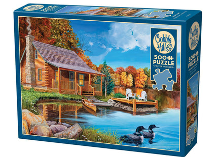 Cobble Hill 500 Piece Puzzle - Loon Lake - Sample Poster Included