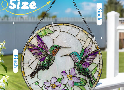 DOUHASU 8″ Hummingbird Stained Glass Suncatcher, Stained Glass Window Hanging & Ornament, Window Decor, Holiday & Christmas Ornaments | Hummingbird Gifts, Gifts Ideas