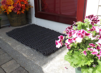 Maine Lobster Rope Doormats, Outdoor Doormat, Black, 18"x30"