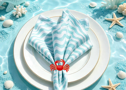 Davifina 12pc Crab Napkin Rings for Coastal Beach Wedding Fall Party Decor