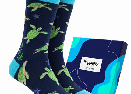 HAPPYPOP Turtle Gifts for Women Men - Funny Sea Turtle Socks Animal Gifts Unisex