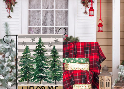 Artofy Welcome Christmas Cardinal Large Decorative House Flag, Xmas Red Bird Pine Cone Needle Yard Garden Outside Decor, Winter Holiday Plaid Burlap Outdoor Home Decoration Double Sided 28 x 40