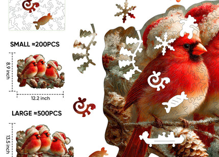 MEATRN Christmas Cardinal Wood Puzzles Adult, 199Pcs