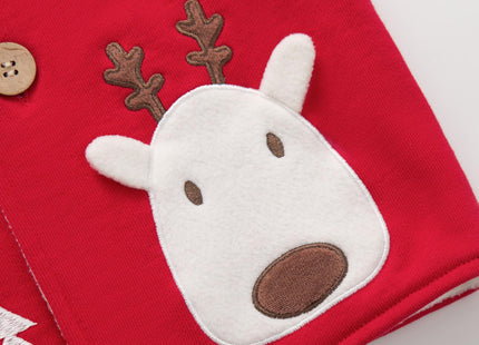 pureborn Baby Boys Girls Cartoon Christmas Deer Cotton Vest Waistcoat Red Deer 3-6 Months