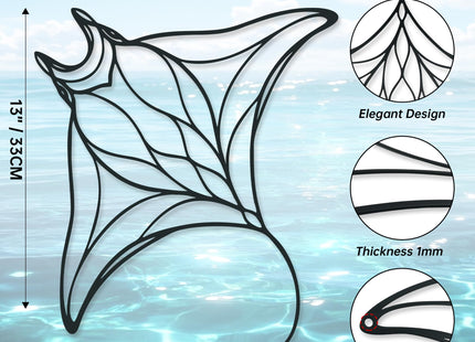 Xedatric Manta Ray Metal Wall Art, Nautical Ocean Decor