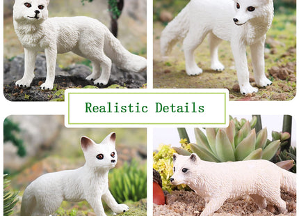RCOMG 7PCS Fox Toy Figures, Plastic Forest Animals Fox Figurines Set Include Arctic Fox & Red Foxes Toys, Cake Topper Party Favor Gift for Kids Children Toddlers
