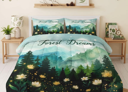 WeCozy Twin Comforter Set, 2 Pieces Forest Mountain Bedding Set
