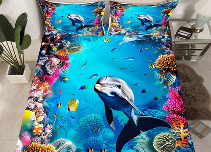 Erosebridal Whale Fitted Sheet for Kids Boys Teens Twin
