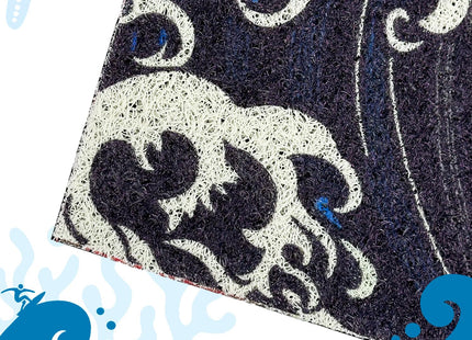 Blue Wave Ocean Mat, Beach Doormat for Entryway, Non-Slip Outdoor Rug, Durable Door Mat with Coastal Design 17.7" x 29.5"