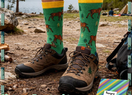HAPPYPOP Funny Moose Gifts - Moose Lovers Novelty Socks, Crazy Silly Fun Socks for Men & Women