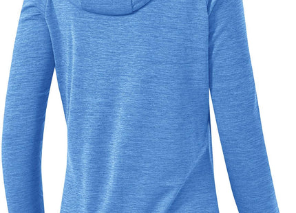 TBMPOY Womens UPF 50+ Sun Protection Hoodie Shirt Long Sleeve Fishing Hiking Outdoor UV Shirt Lightweight Lake Blue M