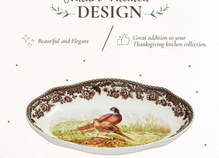 Spode – Woodland – Spode Woodland Pheasant Pickle Dish - Brown/White
