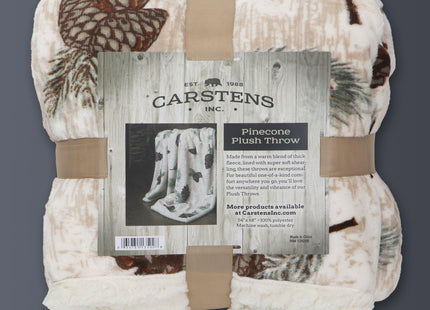 Carstens, Inc. Ultra Premium Super Soft Plush Sherpa Fleece Oversized Throw Blanket 54" x 68", Pinecone
