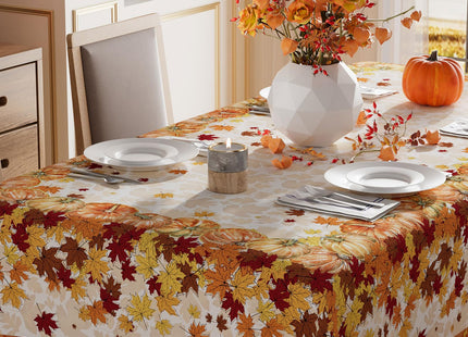 XCHI Fall Maple Leaves Orange Rectangle Tablecloth Decorations 60x120 Inch