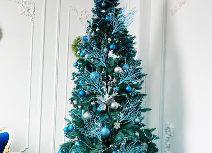 Vercraft 8 Pcs Blue Coastal Christmas Picks Glitter Coral Ornaments