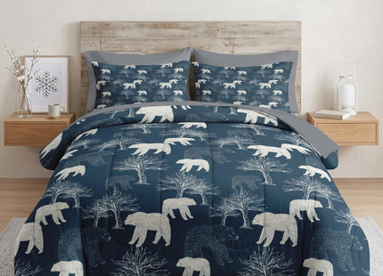 Boewywh Twin Comforter Set with Sheets, 5 Pieces Bear Woodland Bedding