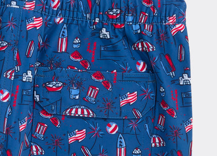 vineyard vines Boys Printed Chappy Swimsuit Trunks, Lobster Reef, Small