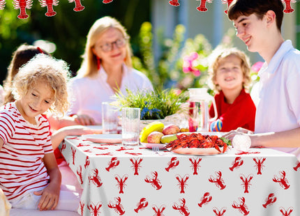 Flutesan 2 Pcs Crawfish Tablecloth 2 Pcs Lobster Banner Boil Party Decor