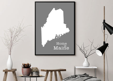 Maine Map Wall Art, Maine Modern Map Poster Print, City Map Wall Decor, Maine State Poster, Office Wall Decor, Kids Family Room Wall Art - 24x36