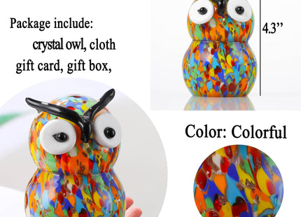Qianwei Crystals Owl Decor Gifts for Women - Glass Owl Figurines Stuff Gifts for Owl Lovers Owl Decor Statue Paperweight Birthday for Best Friend Keepsake&Paperweight