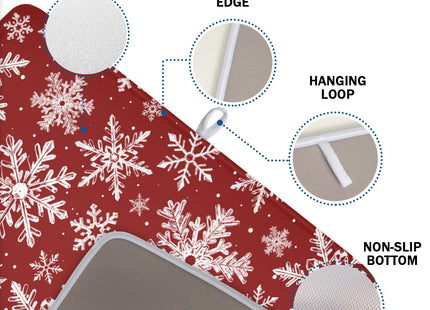 KSLIDS Christmas Snowflake Dish Drying Mat for Kitchen Counter 18x24 Inch
