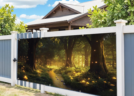 ANNA QUEEN Misty Forest Garage Door Banner 6 x 13FT,Outdoor Garage Decoration for Parties Home Decor