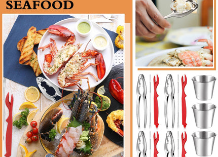 Mepase 21 Pcs Seafood Boil Crab Cracker Tool Kit, Red