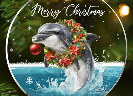 LUCAGIFT Dolphin Ornaments for Christmas Tree - Dolphin Ornament - Coastal Gifts for Women, Men - Coastal Christmas Ornaments for Tree - Acrylic Ornament 2025