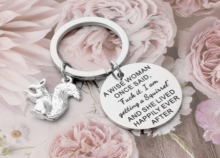 TGBJE Squirrel Gift Squirrel Mom Gift Squirrel Charm Keychain For Woman Girl Squirrel Lover Gift Squirrel Jewelry (Wise Squirrel)