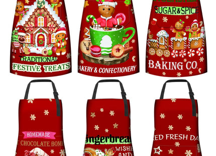 Cotwinter 6 Pcs Christmas Baking Aprons for Women, Gingerbread