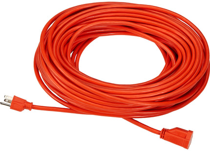 Amazon Basics 100 Foot 3-Prong Vinyl Indoor/Outdoor Extension Cord, Long Power Cord, Grounded Plug for Safety, Moisture Resistant, 10 Amps, 1250 Watts, 125 VAC, Orange