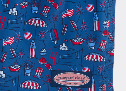 vineyard vines Boys Printed Chappy Swimsuit Trunks, Lobster Reef, Small