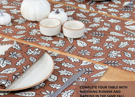 PurpleEssences Fall Placemat Cotton 13x19 in Leaves Print - Heap of Autumn