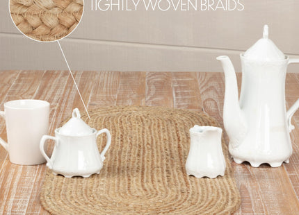 VHC Brands Coastal Farmhouse Jute Table Runner, Natural, 13x36