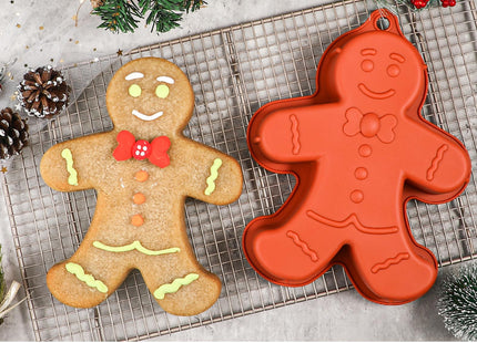 Webake Gingerbread Man Mold 10 Inch Large Gingerbread Silicone Cake Pan for Christmas Baking Cake, Cookie