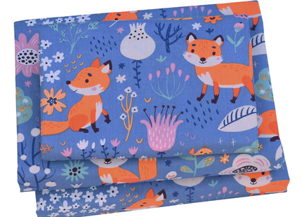 J-pinno Fox Birds Play in Flowers Bloom Tree Forest Twin 100% Cotton 3 Pieces Sheet Set for Kids Girls Children,Flat Sheet + Fitted Sheet + Pillowcase Bedding Decoration Gift Set