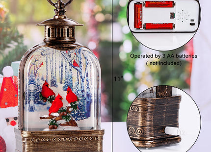 11Inch Christmas Snow Globes Cardinal Gifts, Musical Cardinal Snow Globe Glitter Light Up, Christmas Decorations Indoor 6H Timer Red Cardinal Christmas Decor for Women