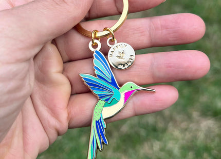 HAPPILY PLANTS Cute Hummingbird Keychain & Bag Charm, Bird Gardening Gifts, Nature Gifts Key Ring Accessories for Women, Bird Charm Jewelry, Hummingbird