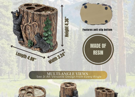 Woodland Bears Around the Tree Toothbrush Holder
