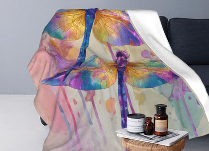 Dragonfly Throw Blanket Animal Dragonflies Warm Decor Soft Flannel Blanket Dragonfly Gifts for Kids Boys Girls Men Women 40" X 50"