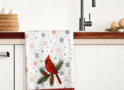 Christmas Kitchen Towels, Cardinal Winter Kitchen Decor Dish Towels Set Of 4, Cardinal Gifts for Women Friends Mom Wife, Absorbent Holiday Tea & Hand Towel Dish Cloths for Drying Baking Cooking
