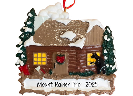 Uniqxmas Personalized Log Cabin Christmas Ornament 2026 | Rustic Cabin Ornament for Xmas Tree | First Camping Home, Camper Cabin Vacation Gift - Custom Name Year
