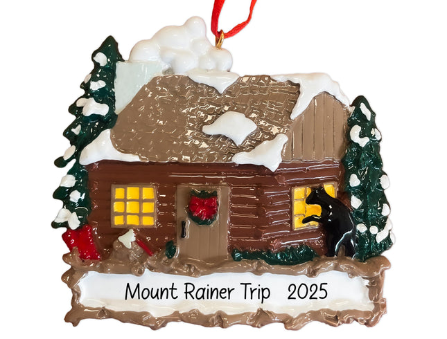 Uniqxmas Personalized Log Cabin Christmas Ornament 2026 | Rustic Cabin Ornament for Xmas Tree | First Camping Home, Camper Cabin Vacation Gift - Custom Name Year